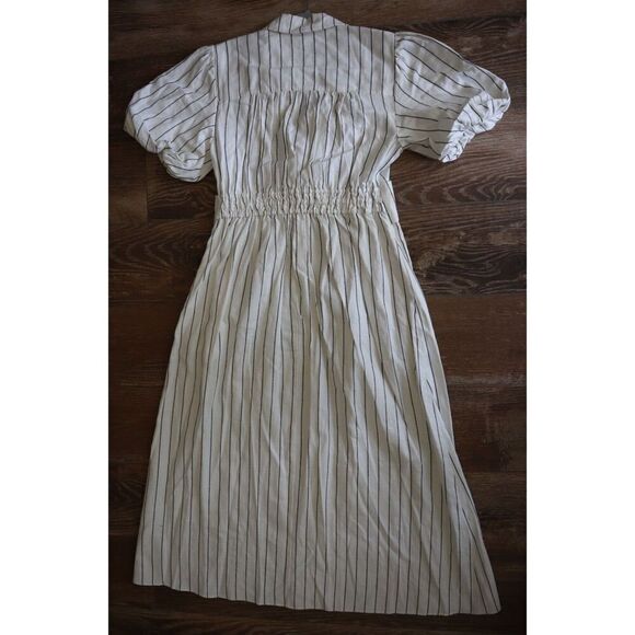Derek Lam 10 Crosby Women Sz 12 Ivory Maya Pinstripe Twist-Front Maxi Dress - Picture 2 of 14